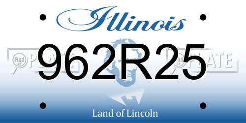 962R25 Illinois License Plate