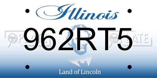 962RT5 Illinois License Plate