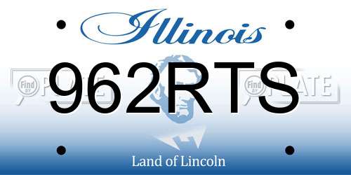 962RTS Illinois License Plate