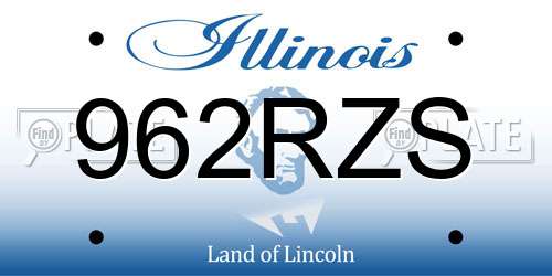 962RZS Illinois License Plate