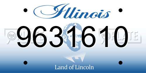 9631610 Illinois License Plate
