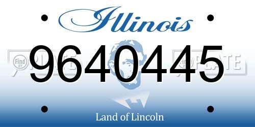9640445 Illinois License Plate