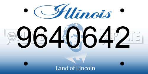 9640642 Illinois License Plate