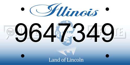 9647349 Illinois License Plate