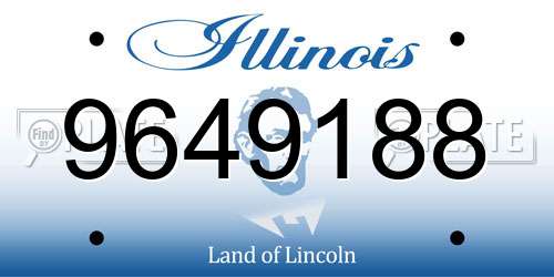 9649188 Illinois License Plate