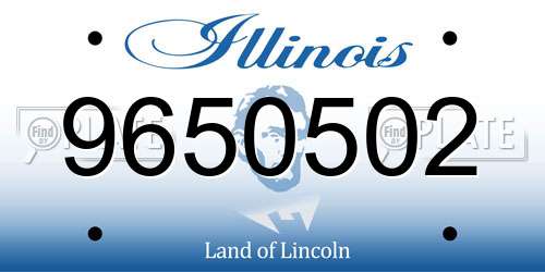 9650502 Illinois License Plate