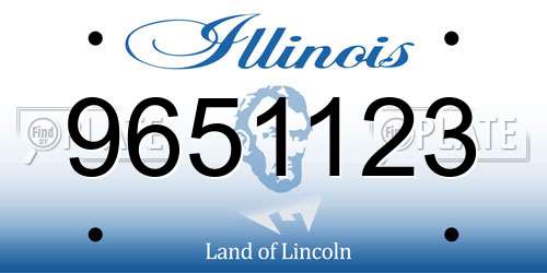 9651123 Illinois License Plate
