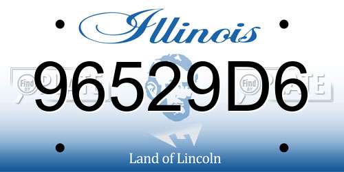 96529D6 Illinois License Plate
