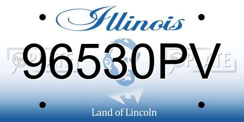 96530PV Illinois License Plate