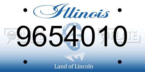 9654010 Illinois License Plate