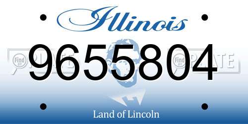 9655804 Illinois License Plate