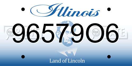96579O6 Illinois License Plate