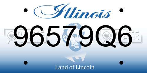 96579Q6 Illinois License Plate