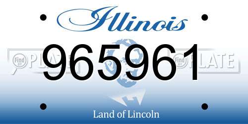965961 Illinois License Plate