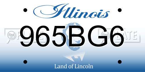 965BG6 Illinois License Plate