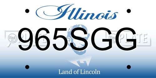 965SGG Illinois License Plate