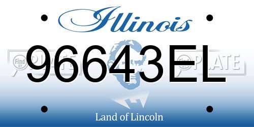 96643EL Illinois License Plate