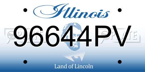 96644PV Illinois License Plate