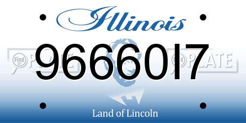 96660I7 Illinois License Plate