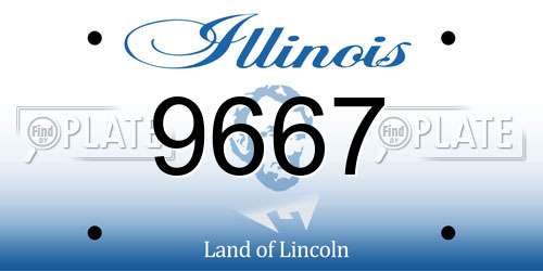 9667 Illinois License Plate