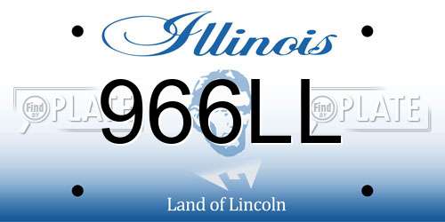 966LL Illinois License Plate