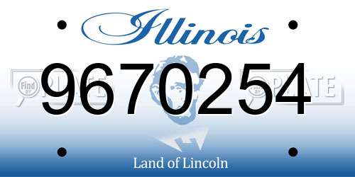 9670254 Illinois License Plate