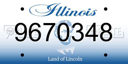 9670348 Illinois License Plate