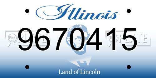 9670415 Illinois License Plate