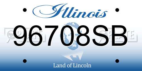 96708SB Illinois License Plate