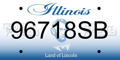 96718SB Illinois License Plate
