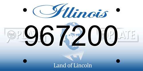 967200 Illinois License Plate