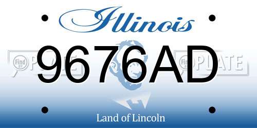 9676AD Illinois License Plate