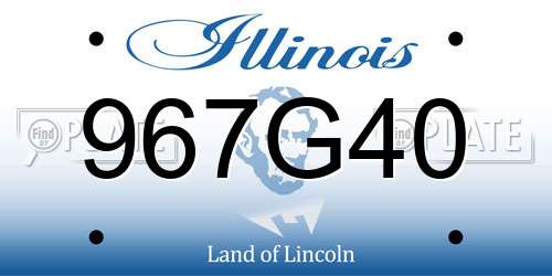 967G40 Illinois License Plate