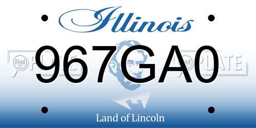 967GA0 Illinois License Plate
