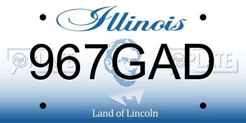 967GAD Illinois License Plate