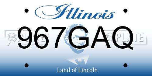 967GAQ Illinois License Plate
