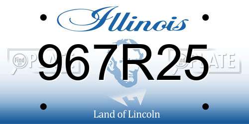 967R25 Illinois License Plate