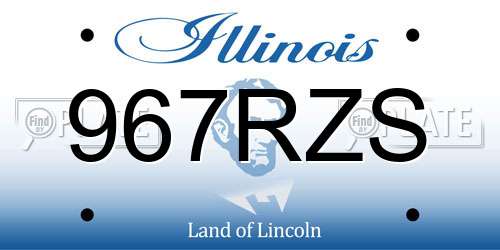 967RZS Illinois License Plate