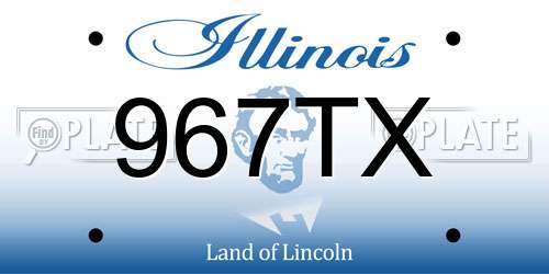 967TX Illinois License Plate