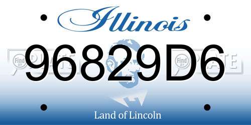96829D6 Illinois License Plate