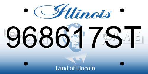 968617ST Illinois License Plate