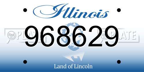 968629 Illinois License Plate