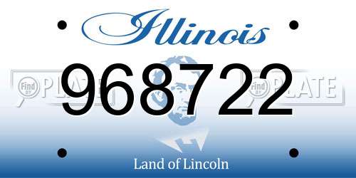 968722 Illinois License Plate