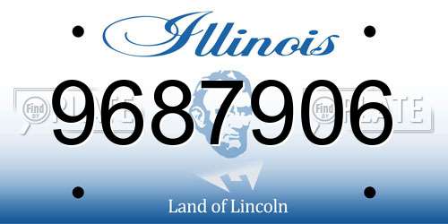9687906 Illinois License Plate