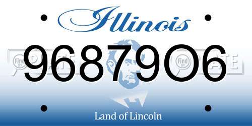 96879O6 Illinois License Plate