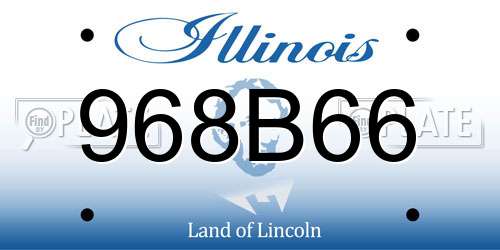 968B66 Illinois License Plate