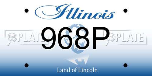 968P Illinois License Plate