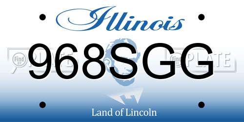 968SGG Illinois License Plate