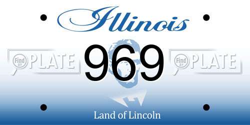 969 Illinois License Plate