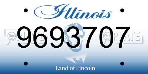 9693707 Illinois License Plate